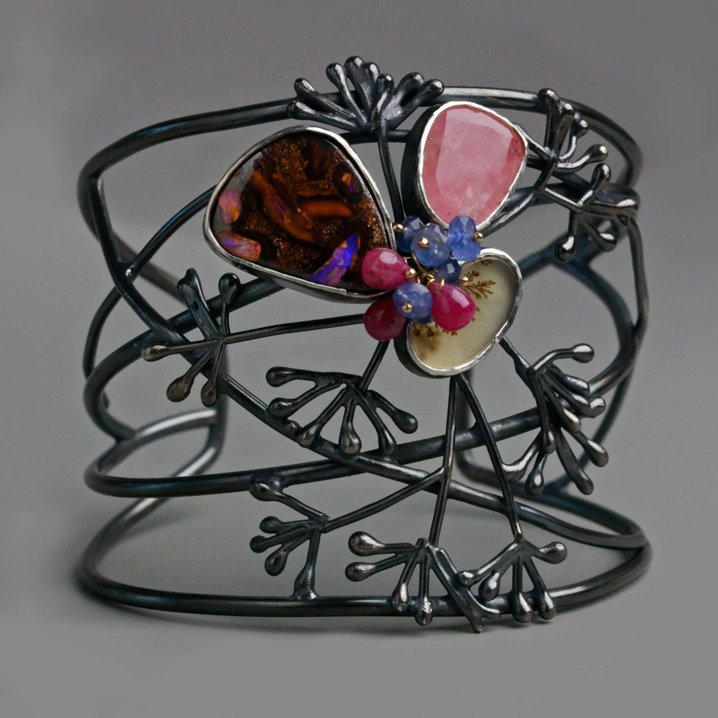 Sold  Allium Spray Boulder Opal Cuff