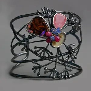 Sold  Allium Spray Boulder Opal Cuff