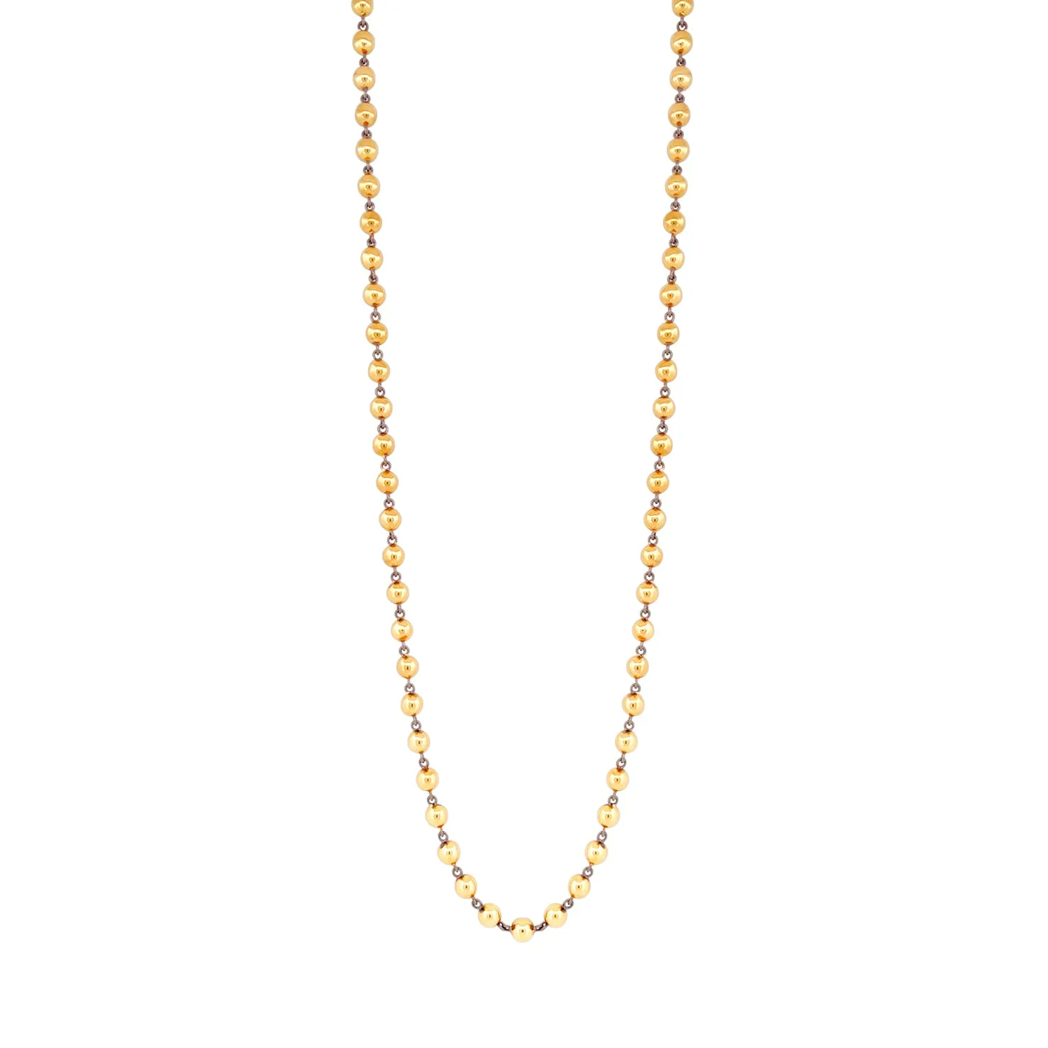 Solid 18K Gold Ball and Chain Necklace
