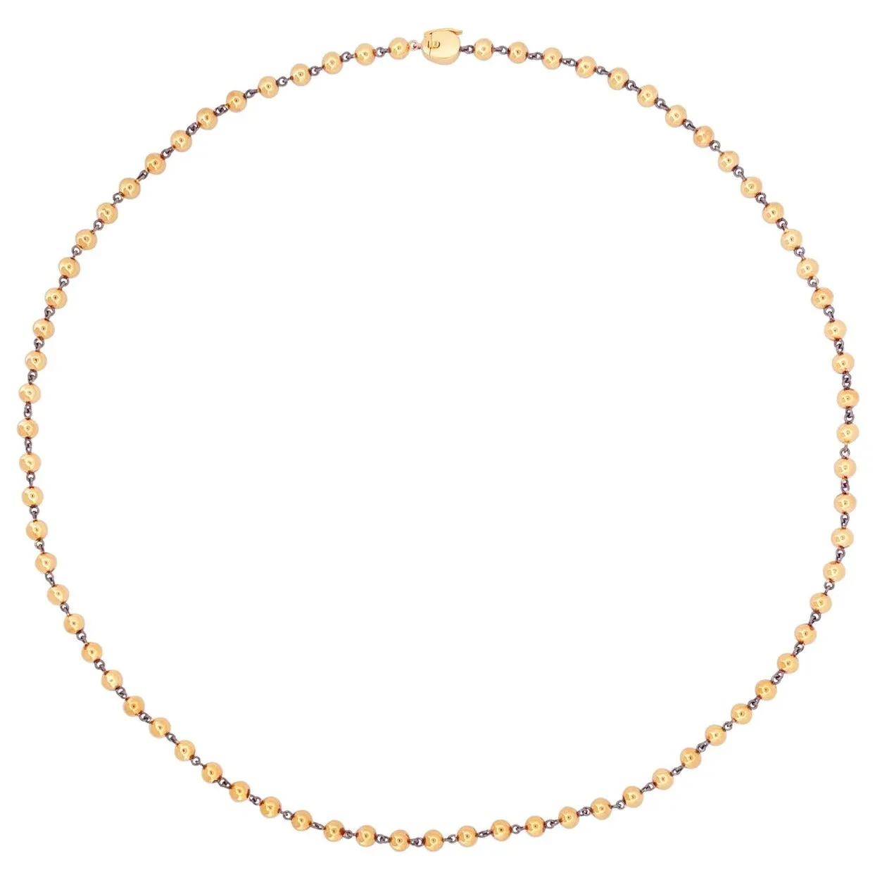 Solid 18K Gold Ball and Chain Necklace