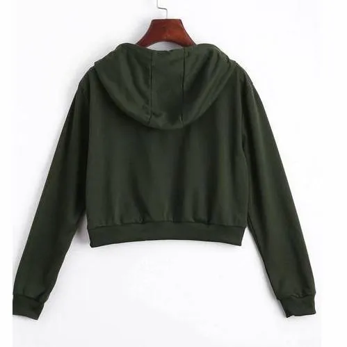Solid Color Crop Hoodie