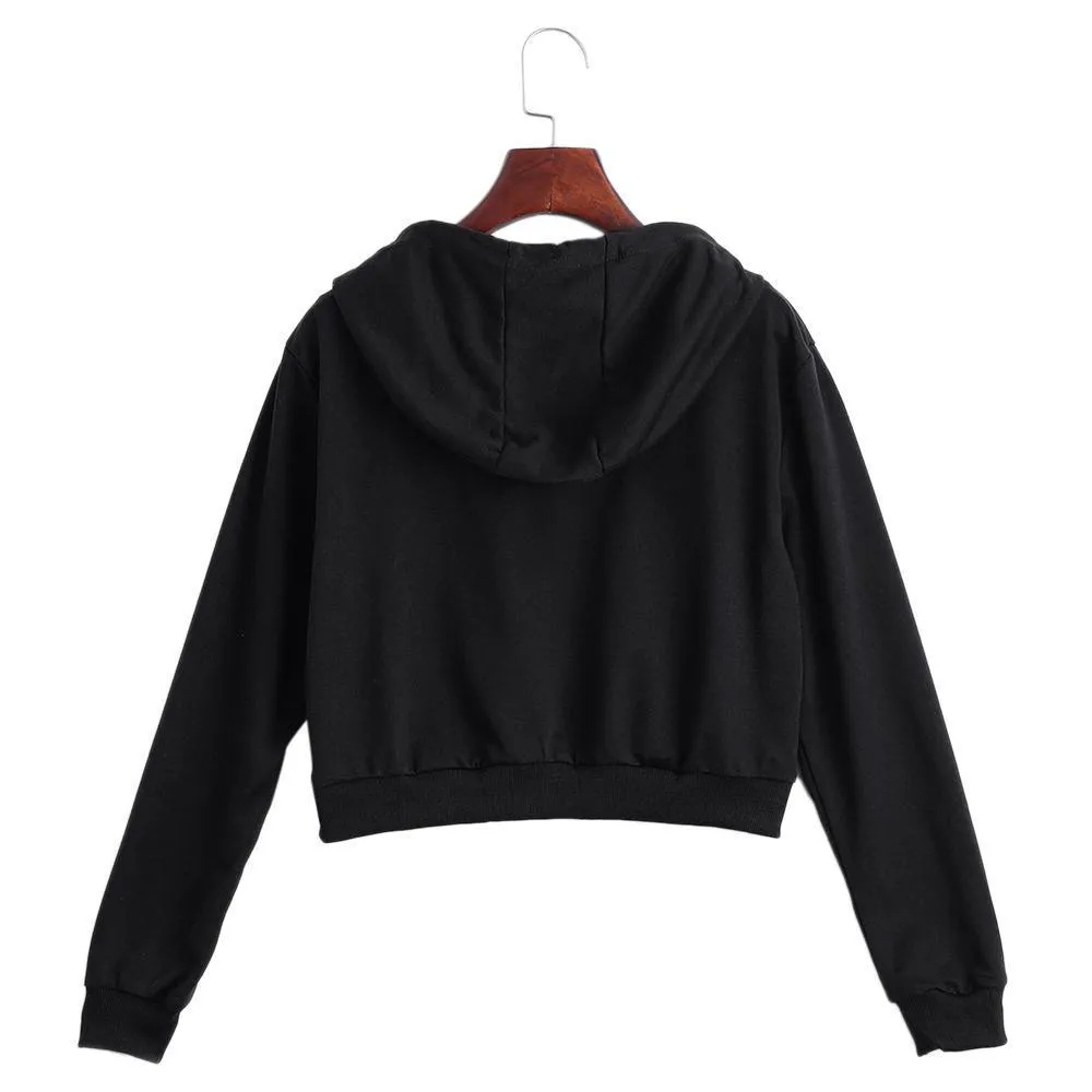 Solid Color Crop Hoodie