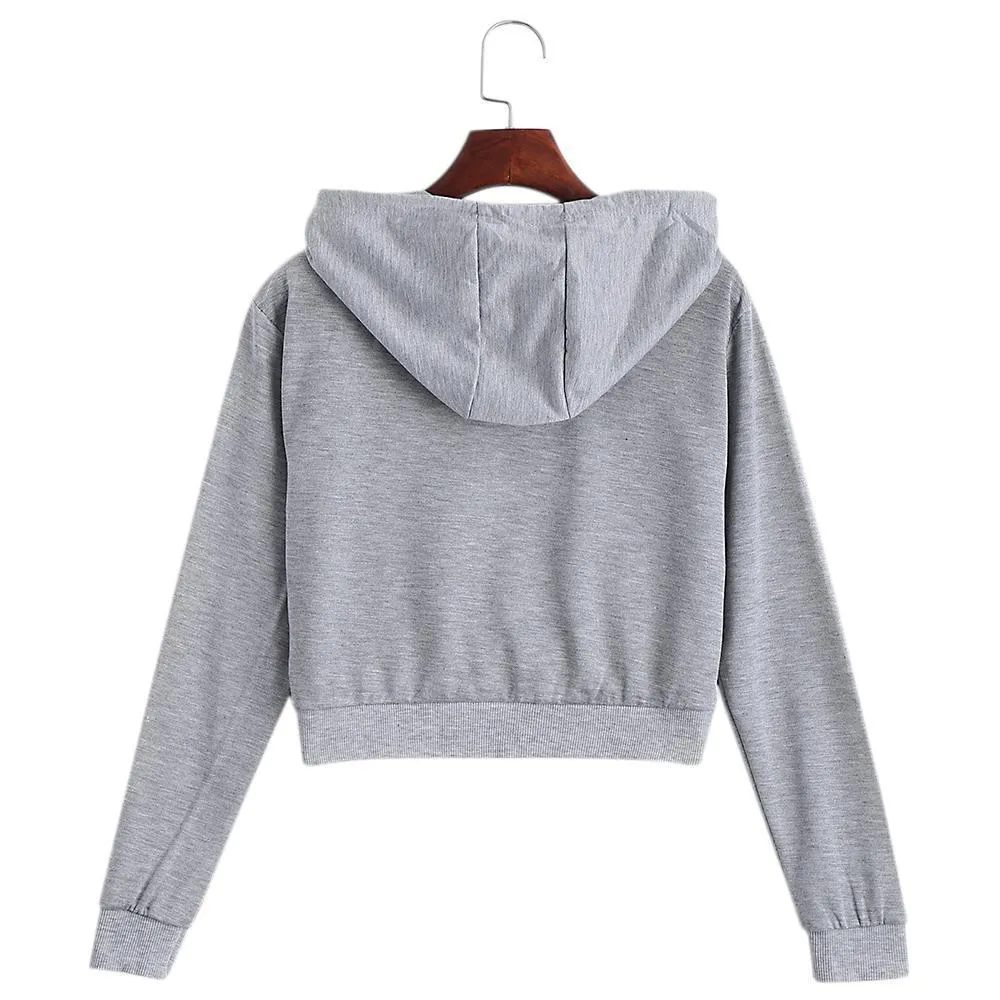 Solid Color Crop Hoodie