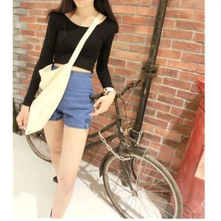 Solid Crop Shirt