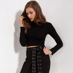 Solid Crop Shirt