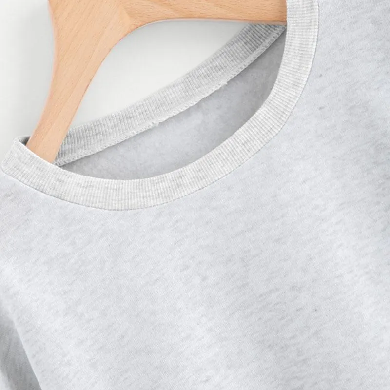Solid Crop Sweatshirt