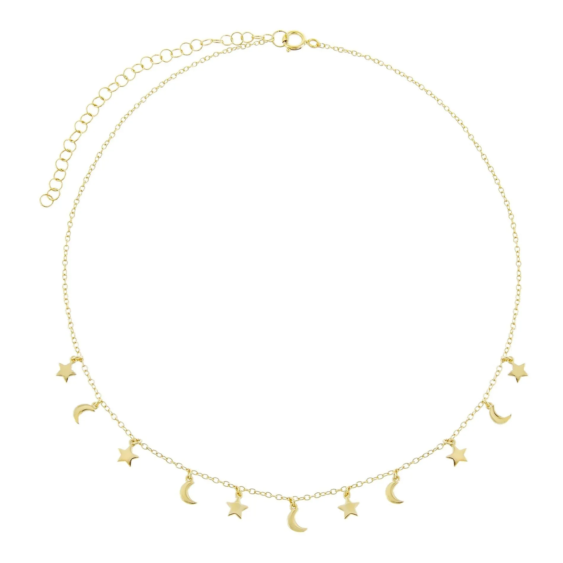 Solid Moon and Star Choker