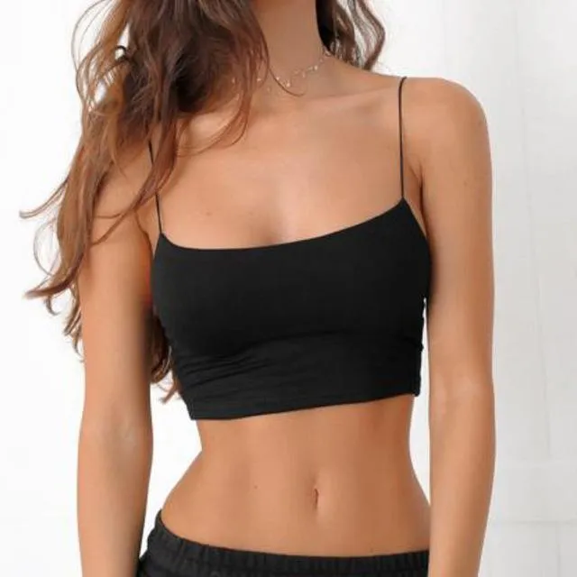 Solid Spaghetti Strap Tank Top