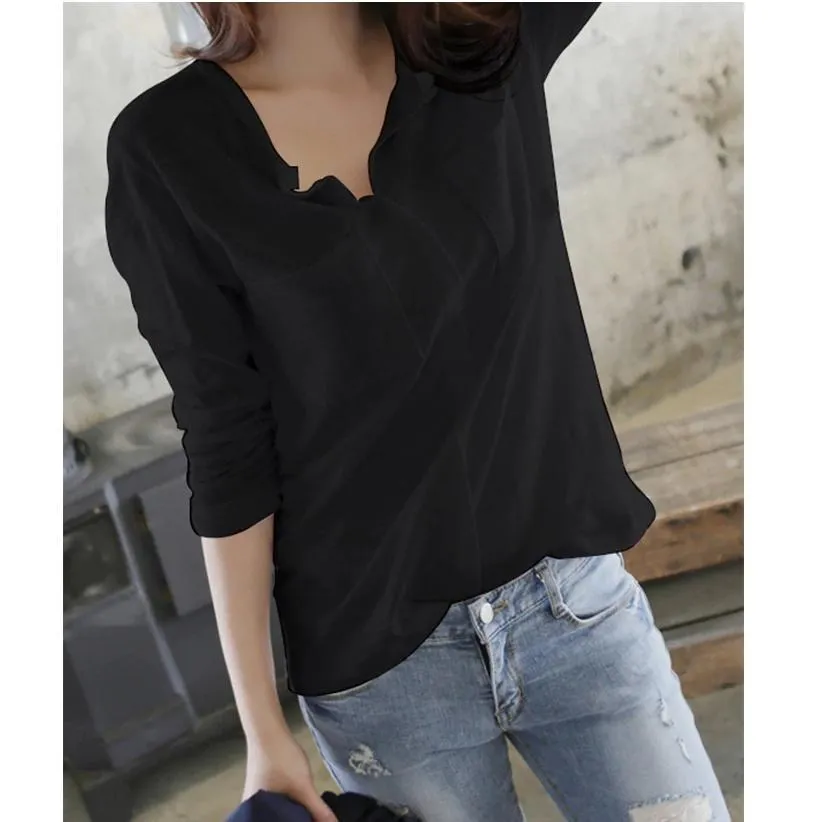 Solid V-Neck T-Shirt