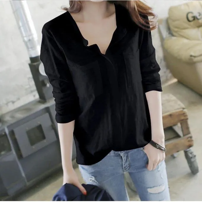Solid V-Neck T-Shirt