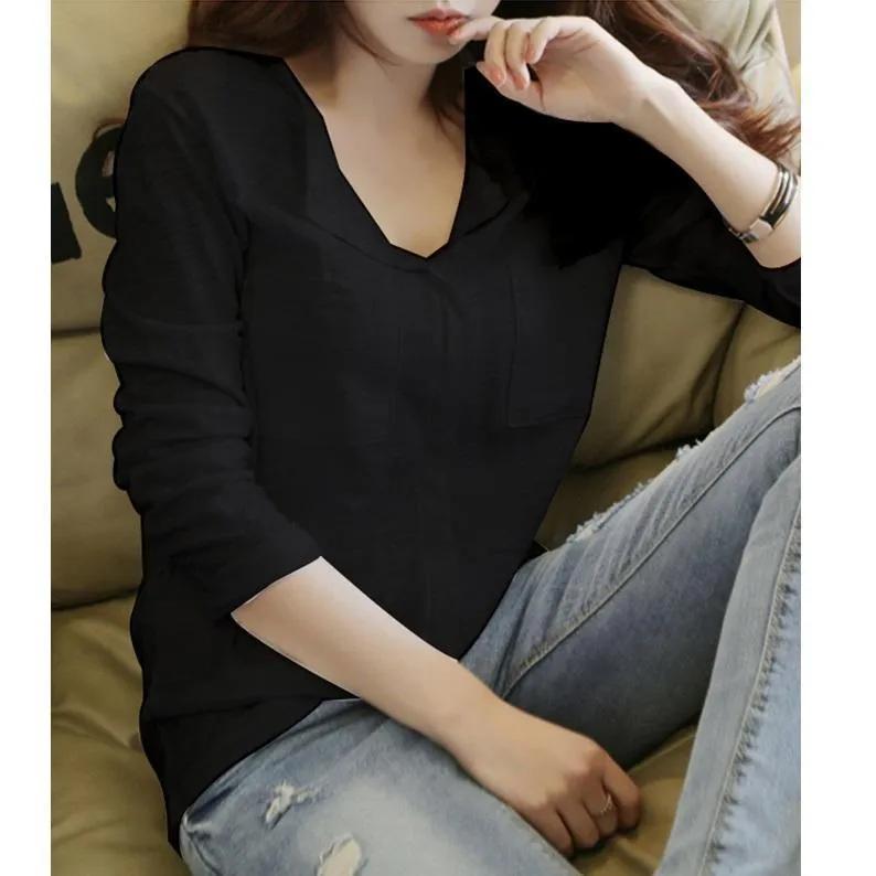 Solid V-Neck T-Shirt