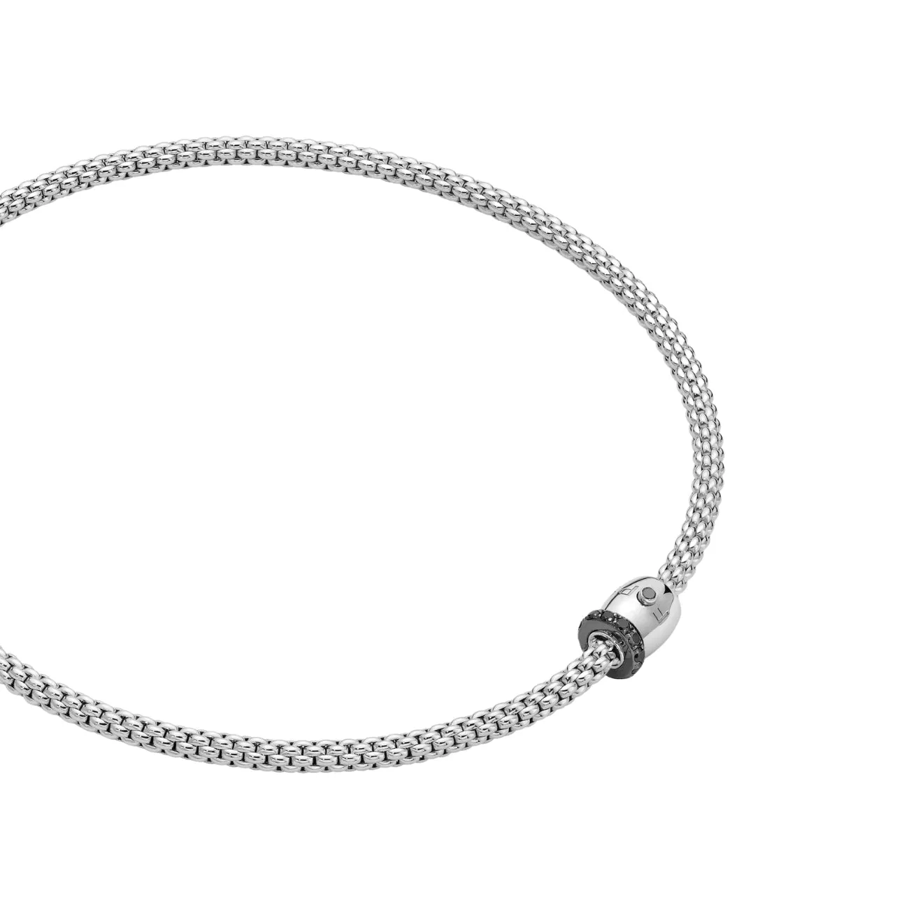 Solo 18K White Gold Pavè Black Diamond Necklace