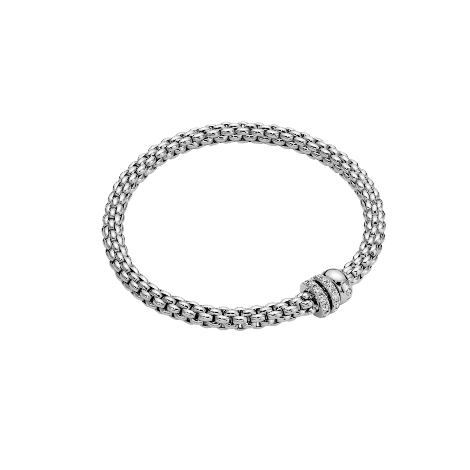 Solo 18K White Gold Pavè Diamond Flex’it Bracelet