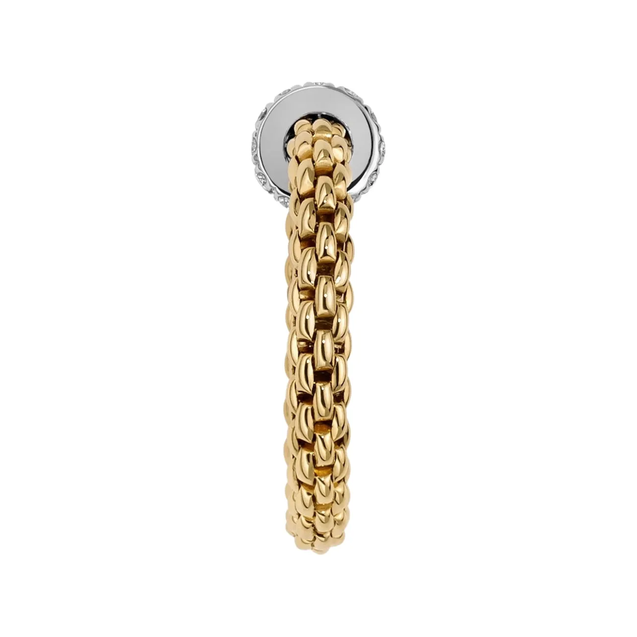 Solo 18K Yellow & White Gold Pavè Diamond Ring