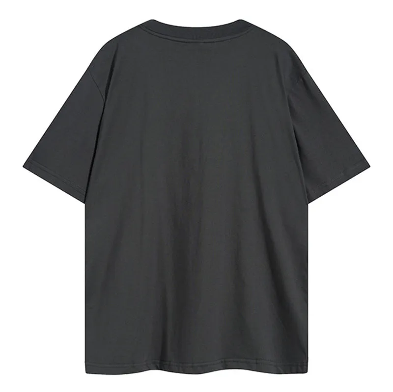 Sp5der Green Foam Printing High Weight T-Shirt Grey