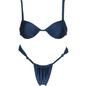Spaghetti Strap Underwire Bikini Top and Bottoms