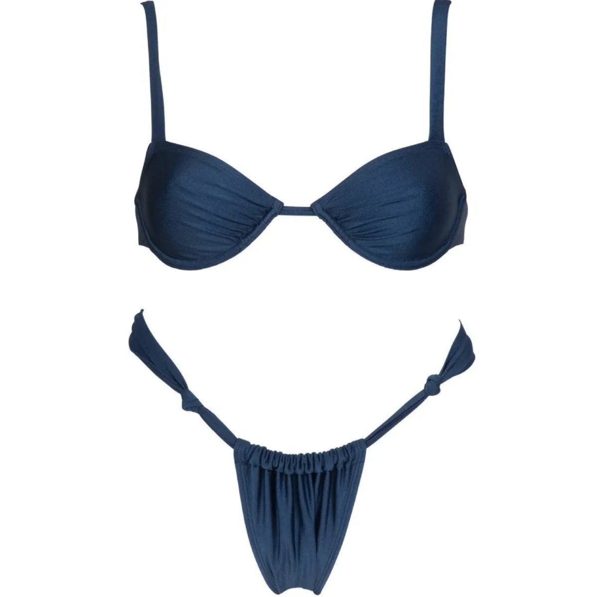 Spaghetti Strap Underwire Bikini Top and Bottoms