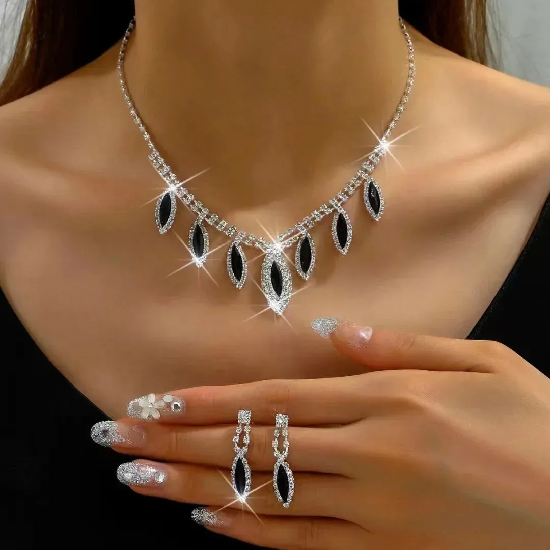 Sparkling Silver Color Crystal Collar Chain Choker Necklace Bridal Women Wedding Party Diamante Rhinestone Choker Jewelry Gifts