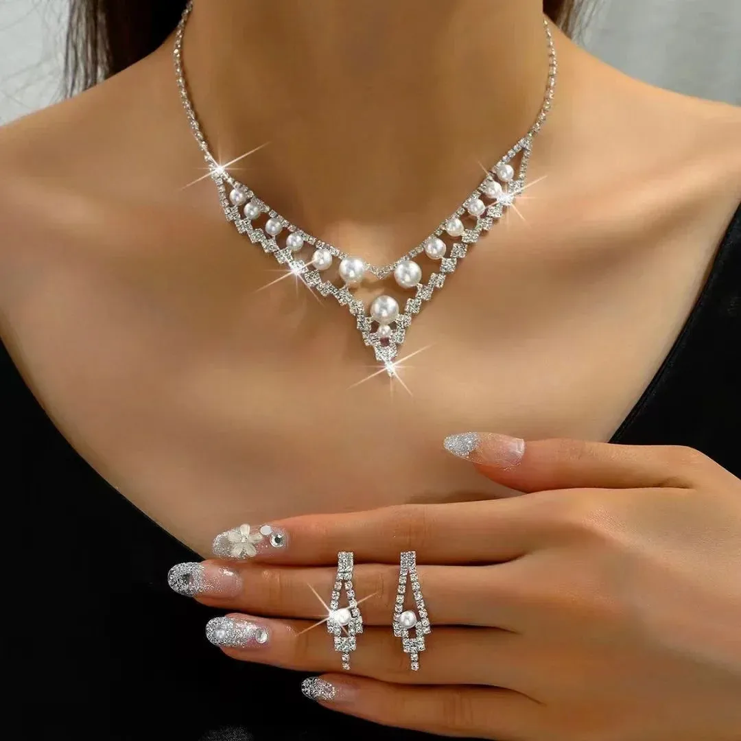 Sparkling Silver Color Crystal Collar Chain Choker Necklace Bridal Women Wedding Party Diamante Rhinestone Choker Jewelry Gifts