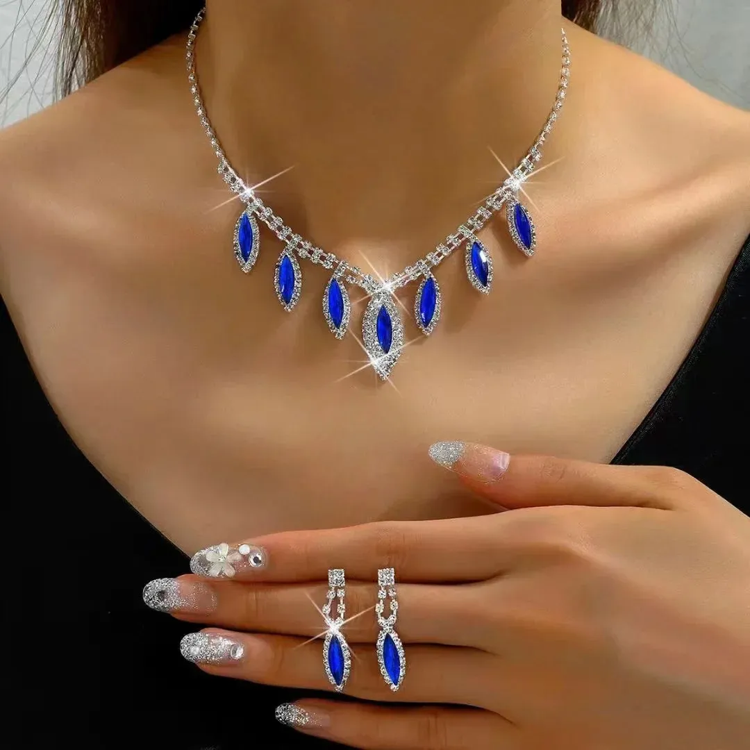 Sparkling Silver Color Crystal Collar Chain Choker Necklace Bridal Women Wedding Party Diamante Rhinestone Choker Jewelry Gifts