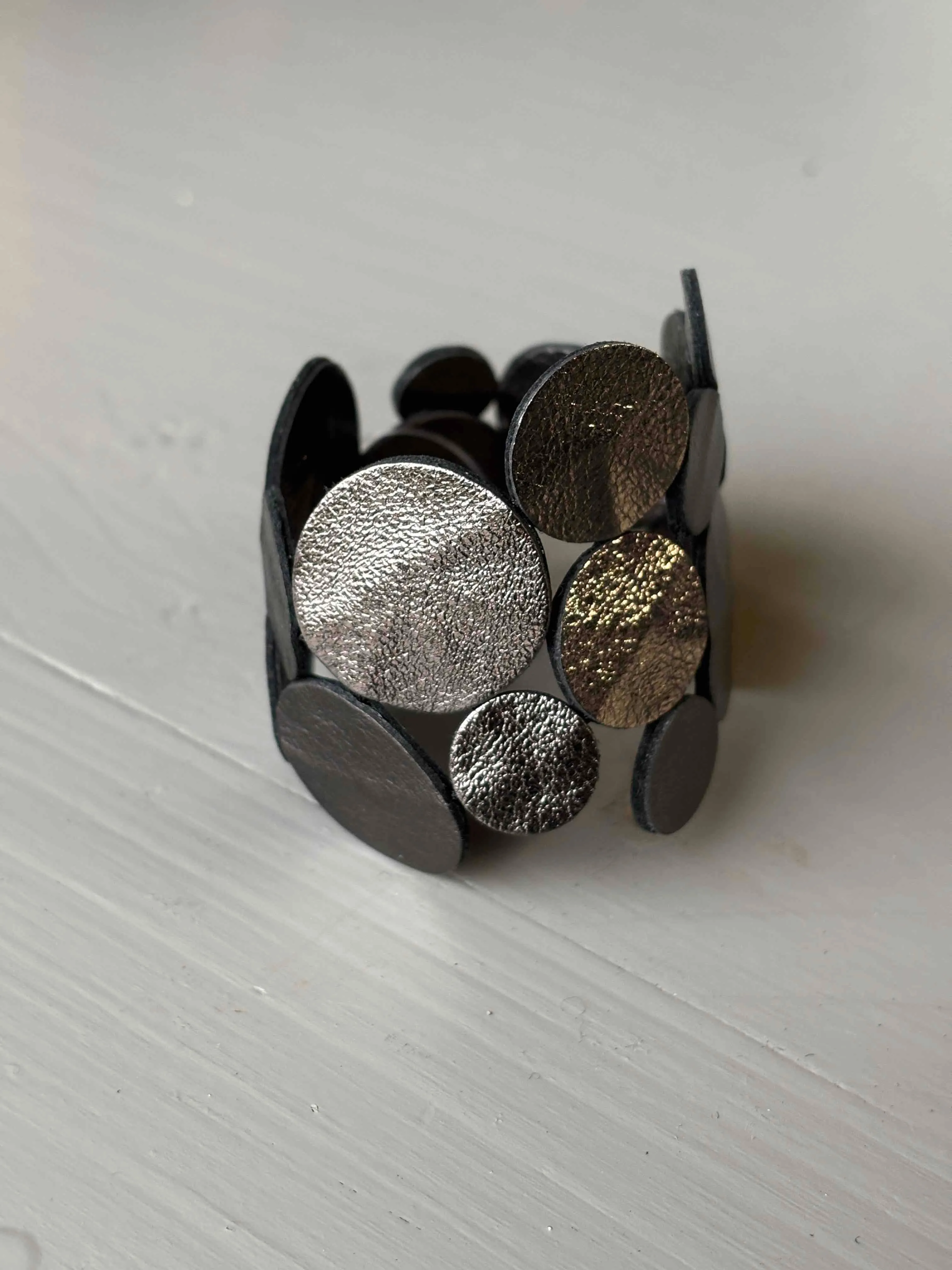 Spheres Leather Cuff