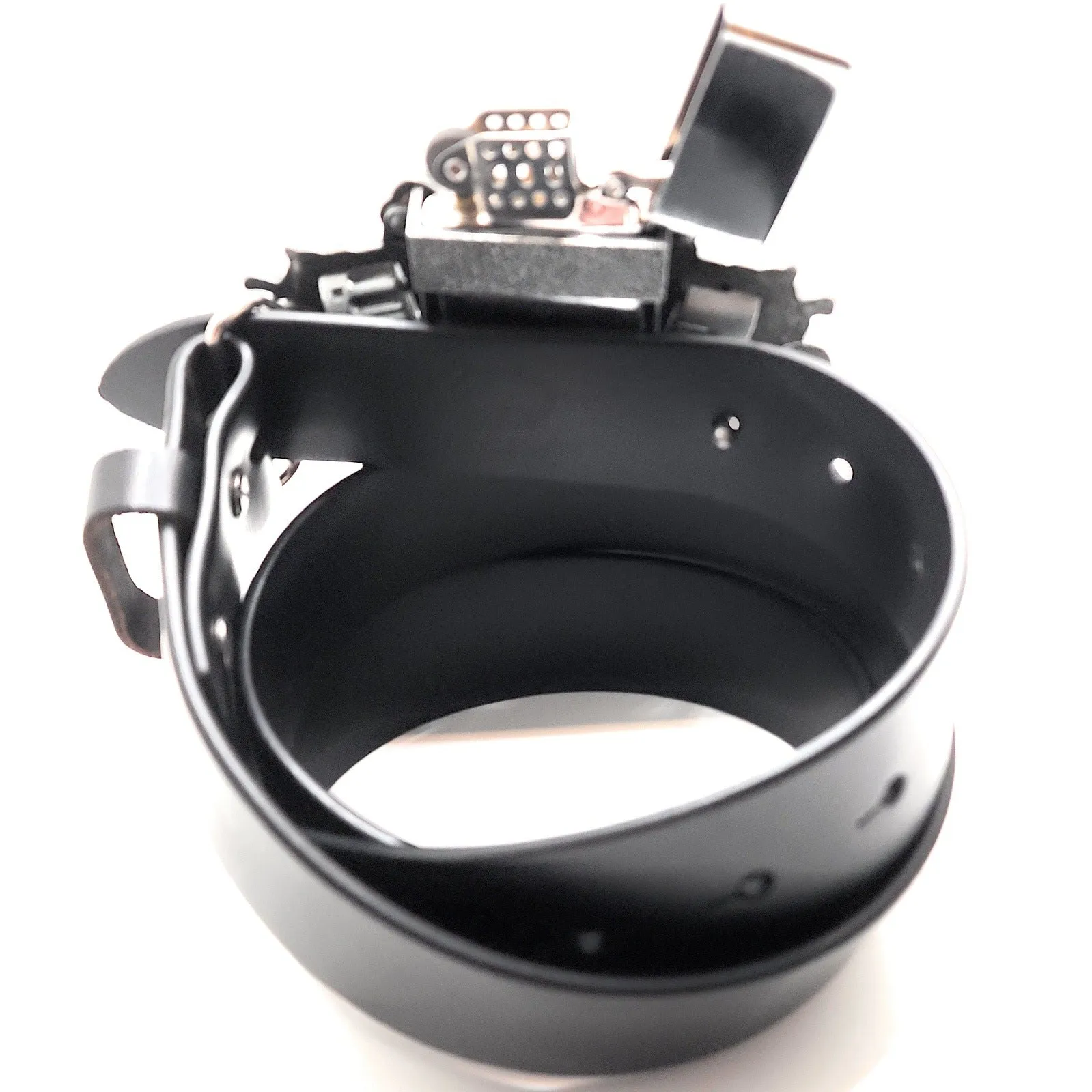 Spinning Revolvers Lighter Belt Buckle and Premium Leather Belt