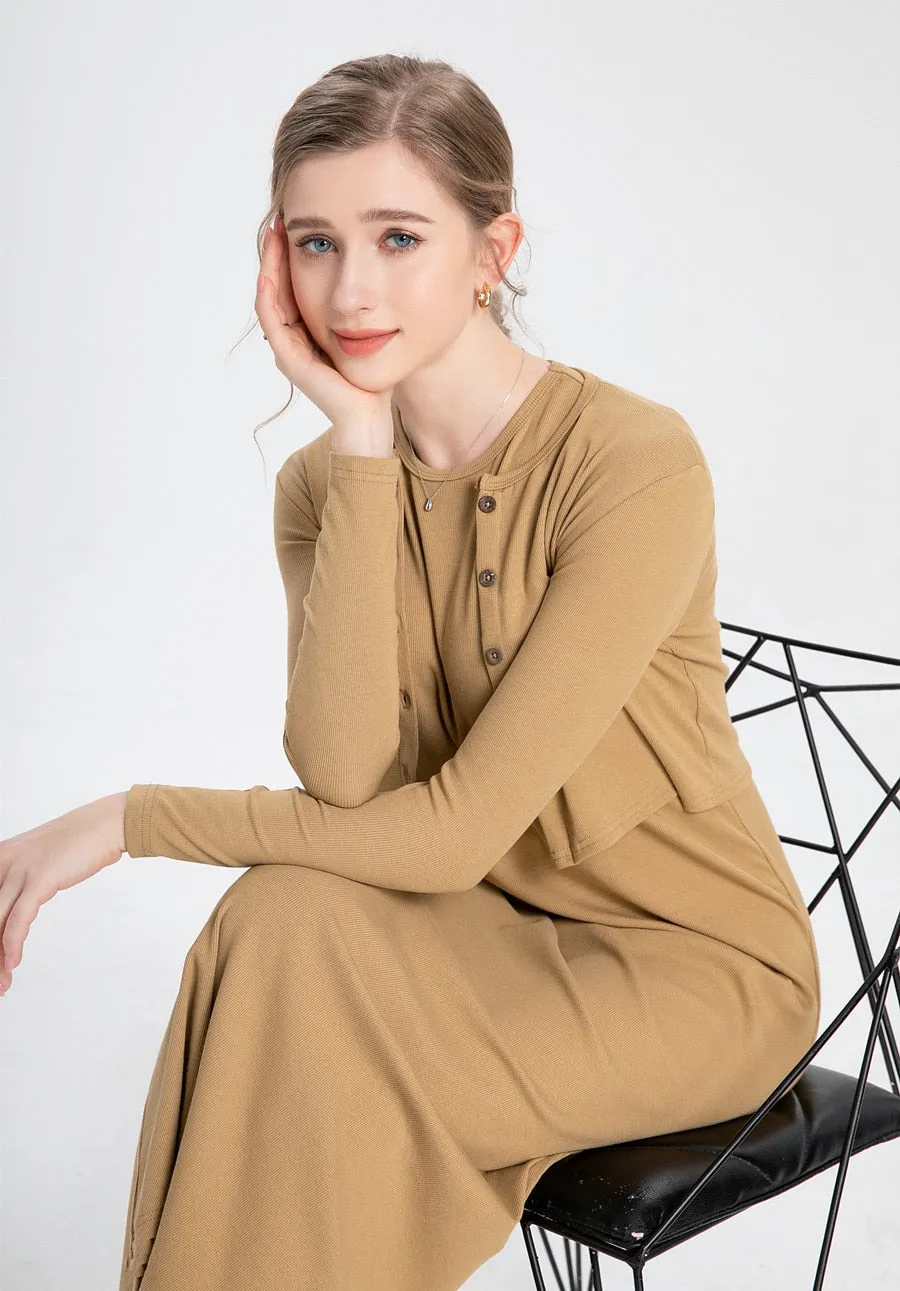 spring summer woman cardigan and near Ankle Length long dress