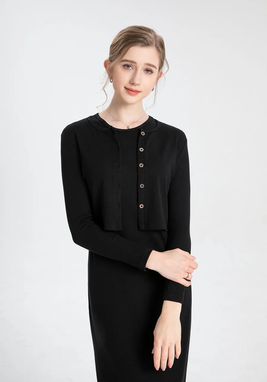 spring summer woman cardigan and near Ankle Length long dress