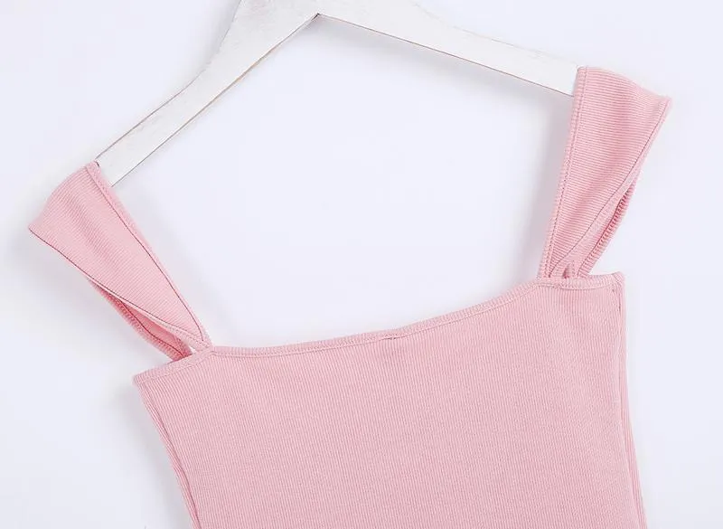 Square Neck Crop Tank Top