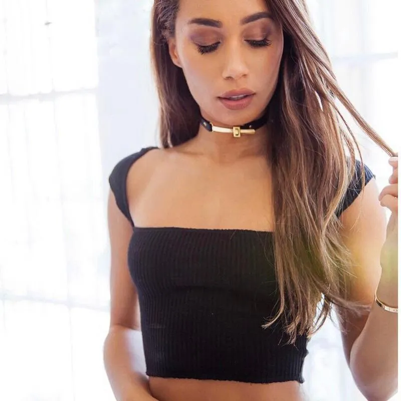 Square Neck Crop Tank Top