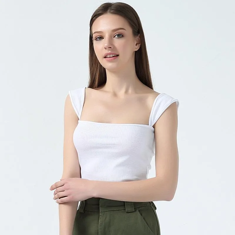 Square Neck Crop Tank Top