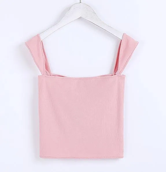 Square Neck Crop Tank Top