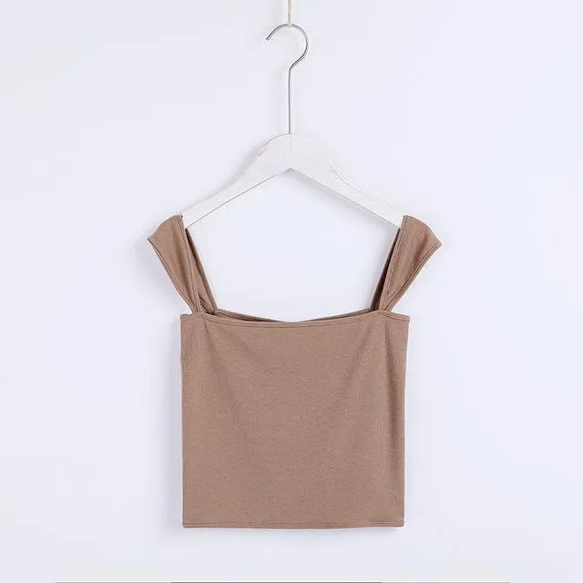 Square Neck Crop Tank Top