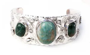 Stamped Gemstone Cuff