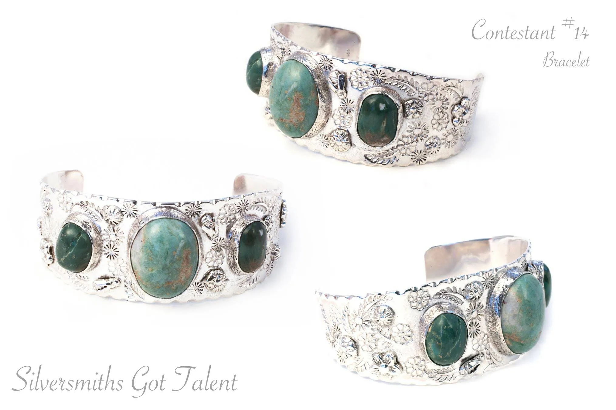 Stamped Gemstone Cuff