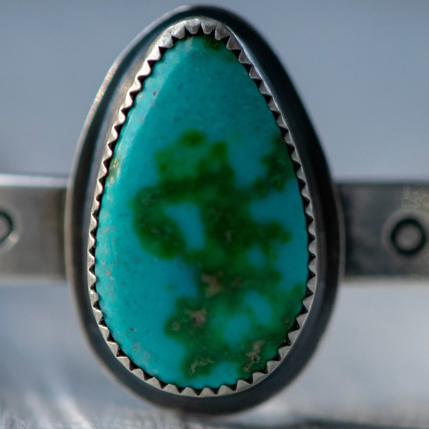Stamped Sterling Silver Cuff with Sonoran Gold Turquoise