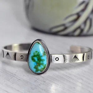 Stamped Sterling Silver Cuff with Sonoran Gold Turquoise