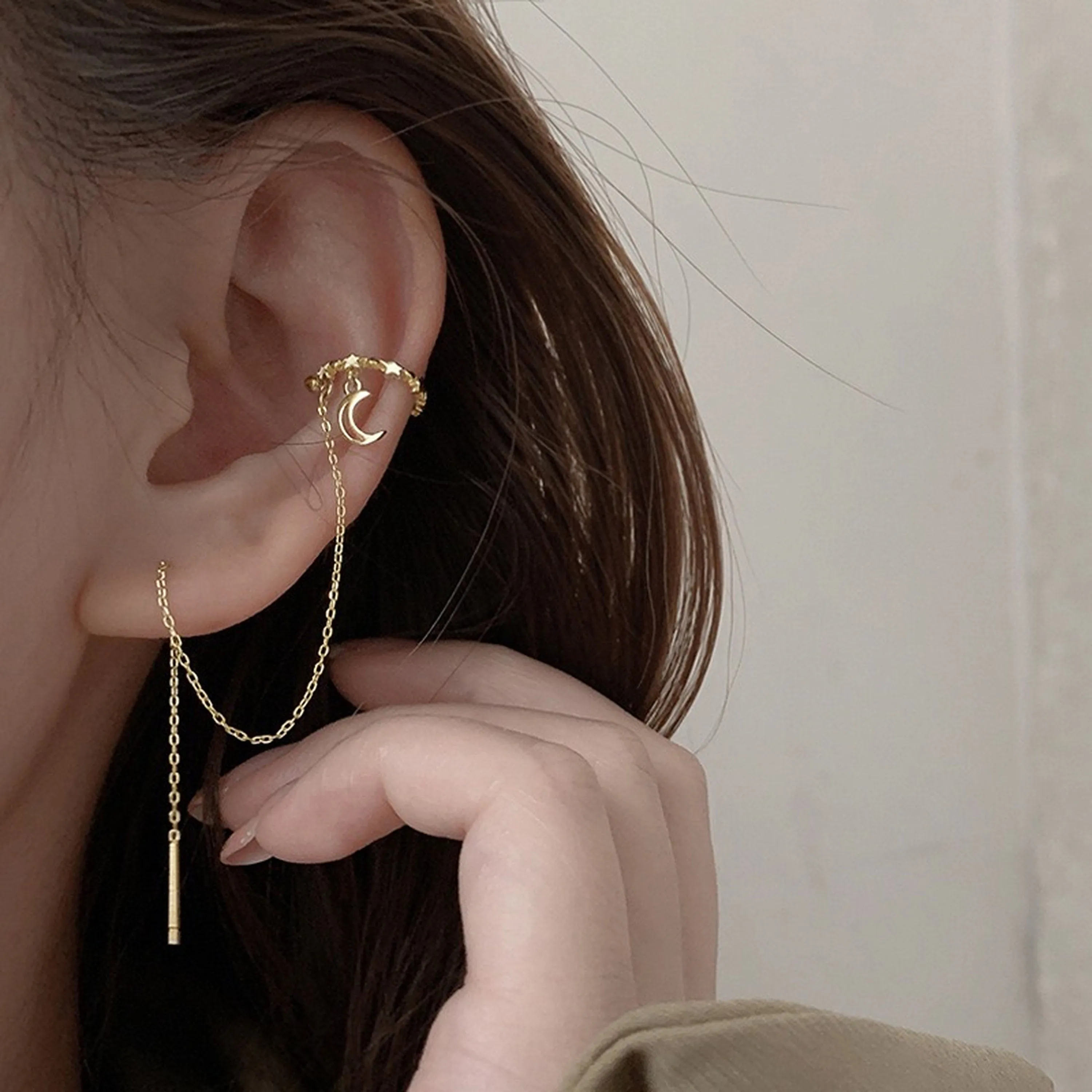 Star and Moon Ear Cuff Threader