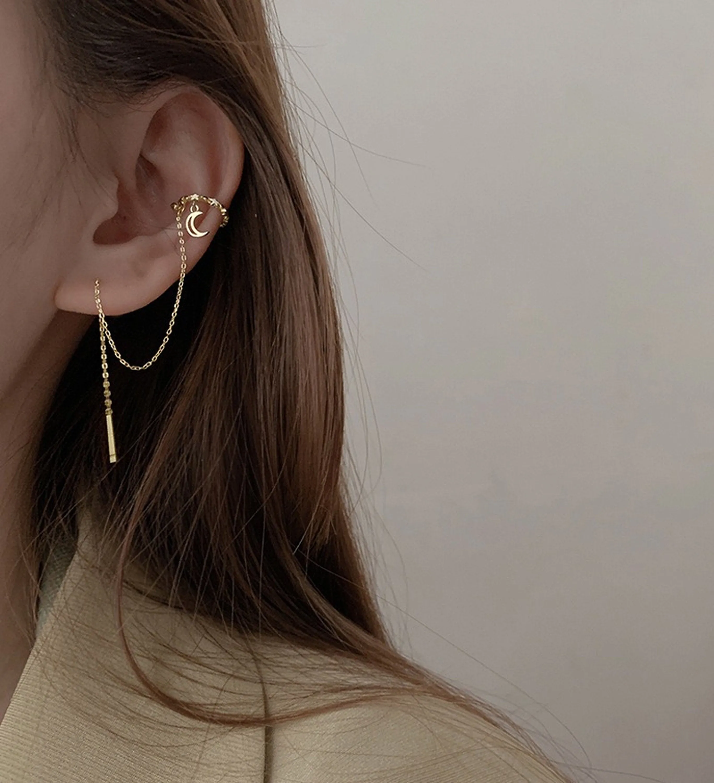 Star and Moon Ear Cuff Threader