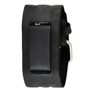 Star Embossed Distressed Black Leather Cuff