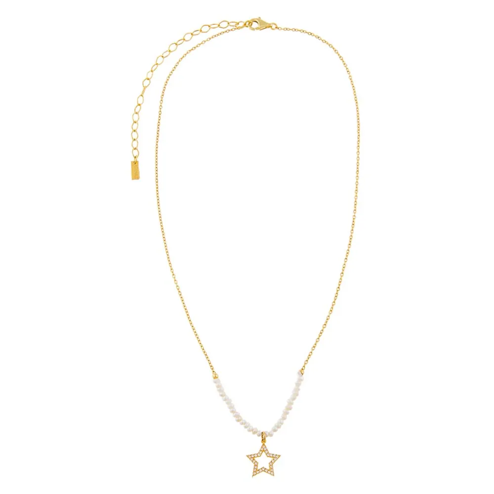 Star X Pearl Chain Necklace