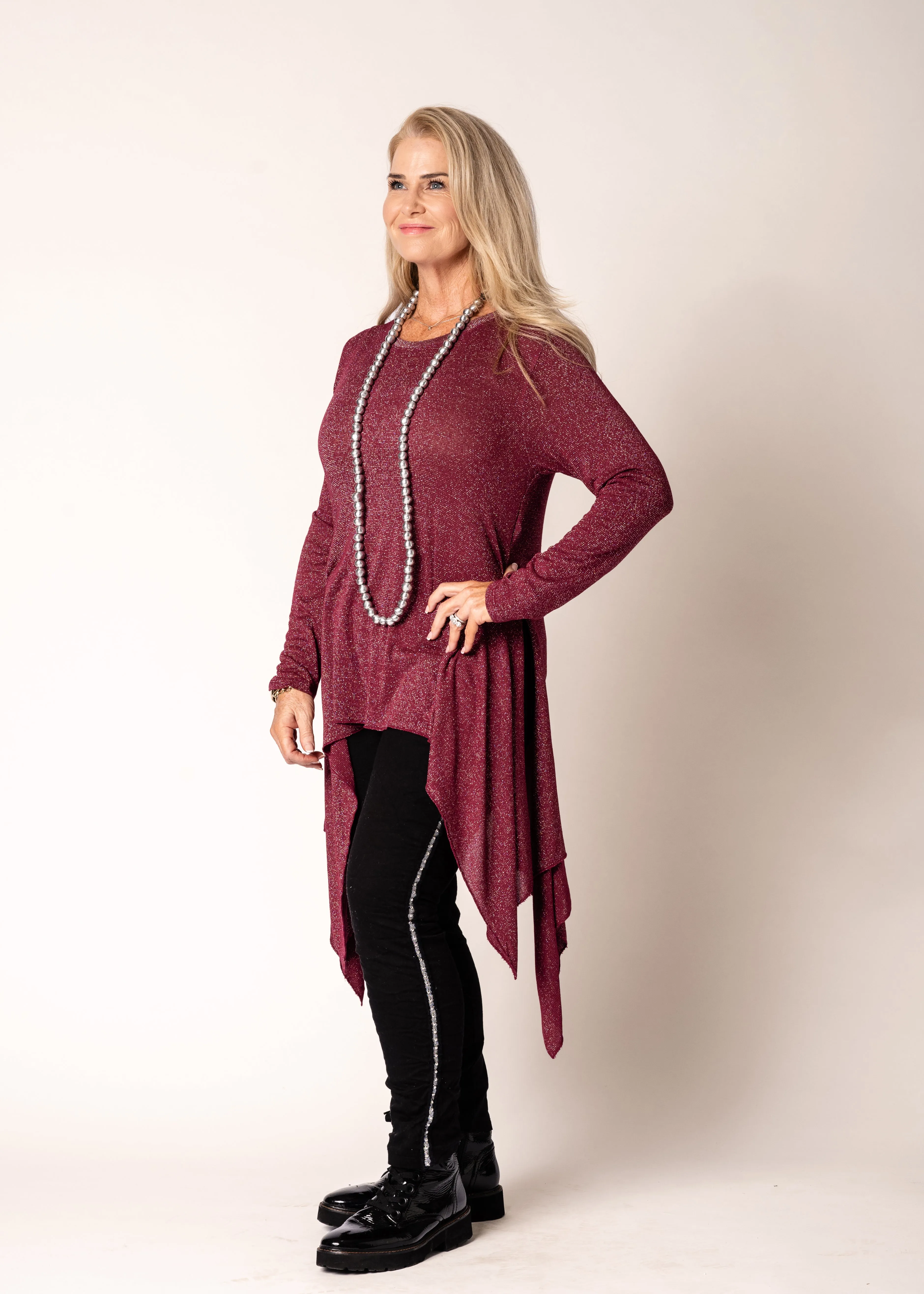 Stephie Top in Mulberry Wine