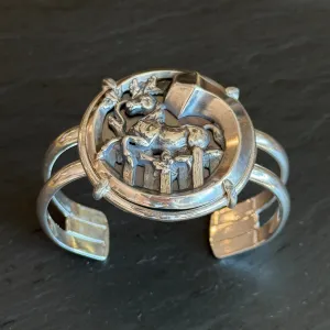 Sterling Horseshoe Nail Cuff Bracelet