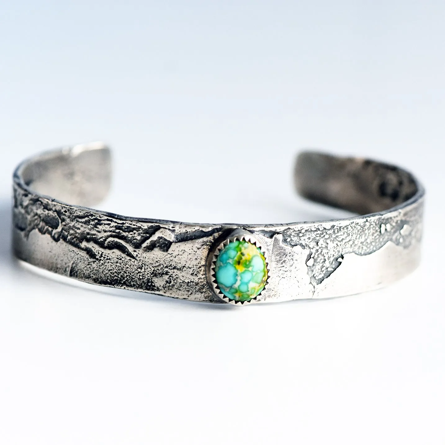 Sterling Silver & Sonoran Gold Turquoise Reticulated Cuff
