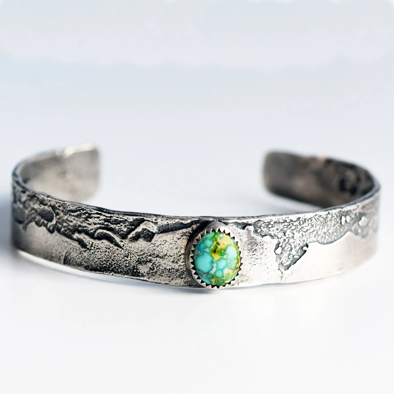 Sterling Silver & Sonoran Gold Turquoise Reticulated Cuff