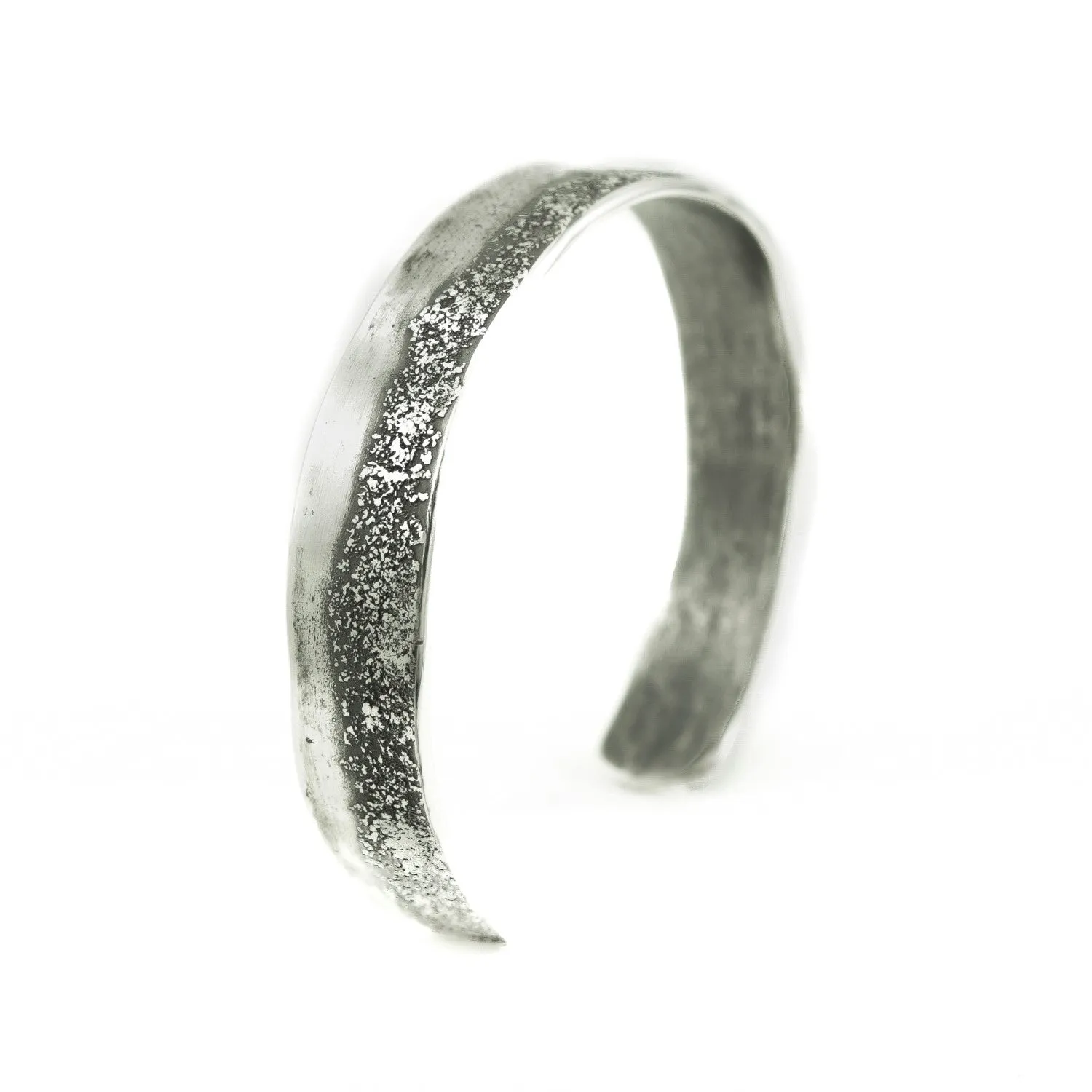 Sterling Silver Organic Cuff Bracelet with Texturing