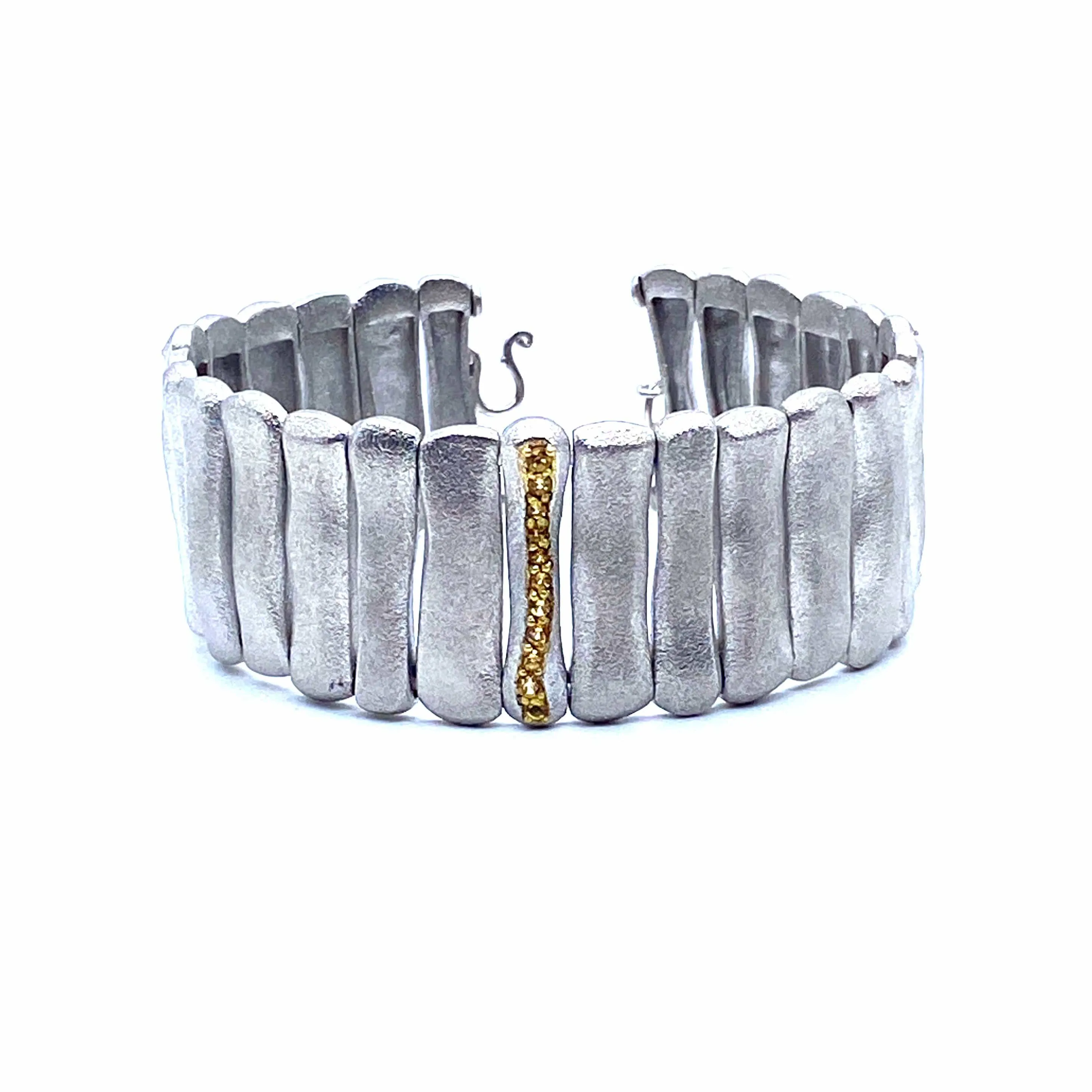 Sterling Silver Rain Cuff with citrine
