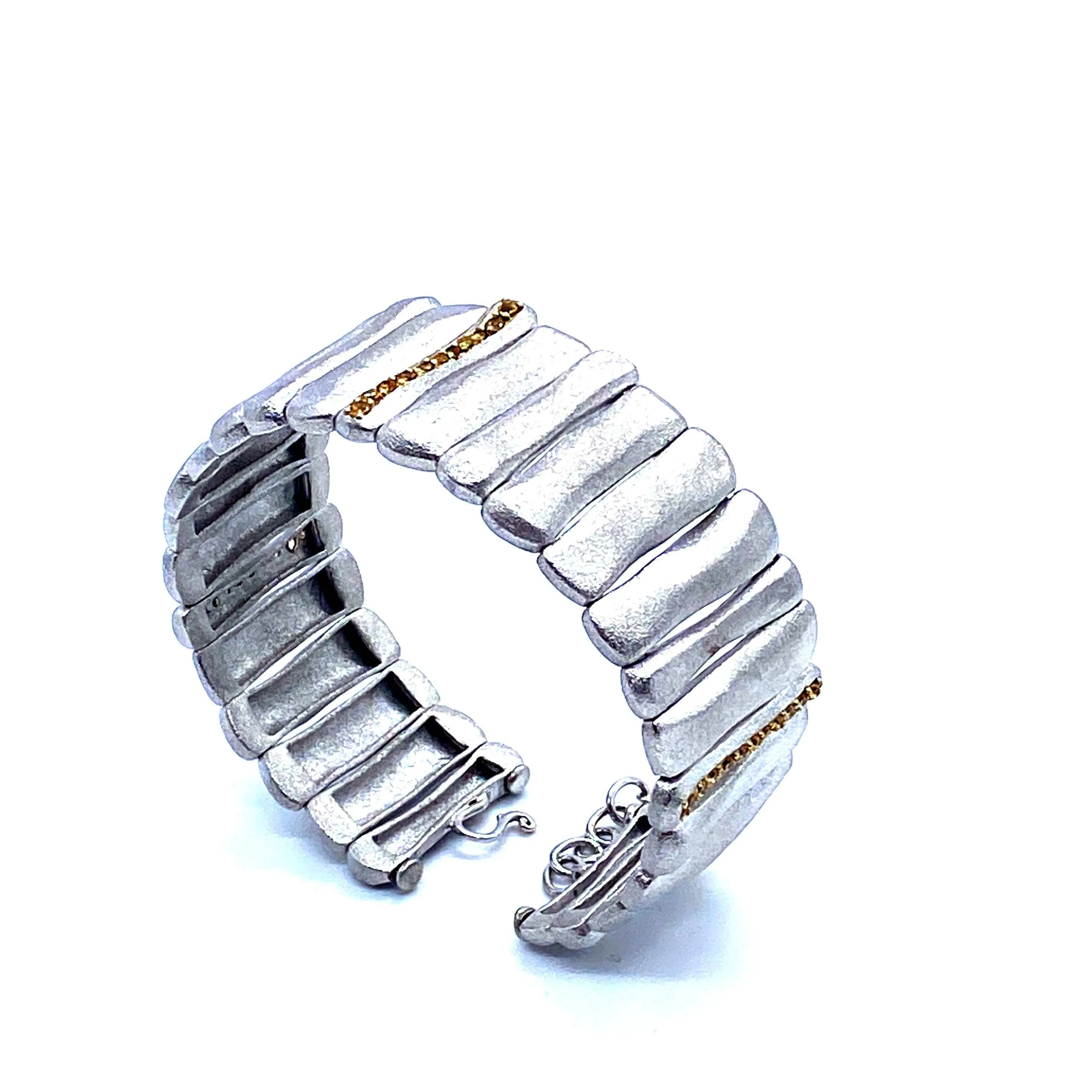 Sterling Silver Rain Cuff with citrine