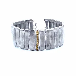 Sterling Silver Rain Cuff with citrine