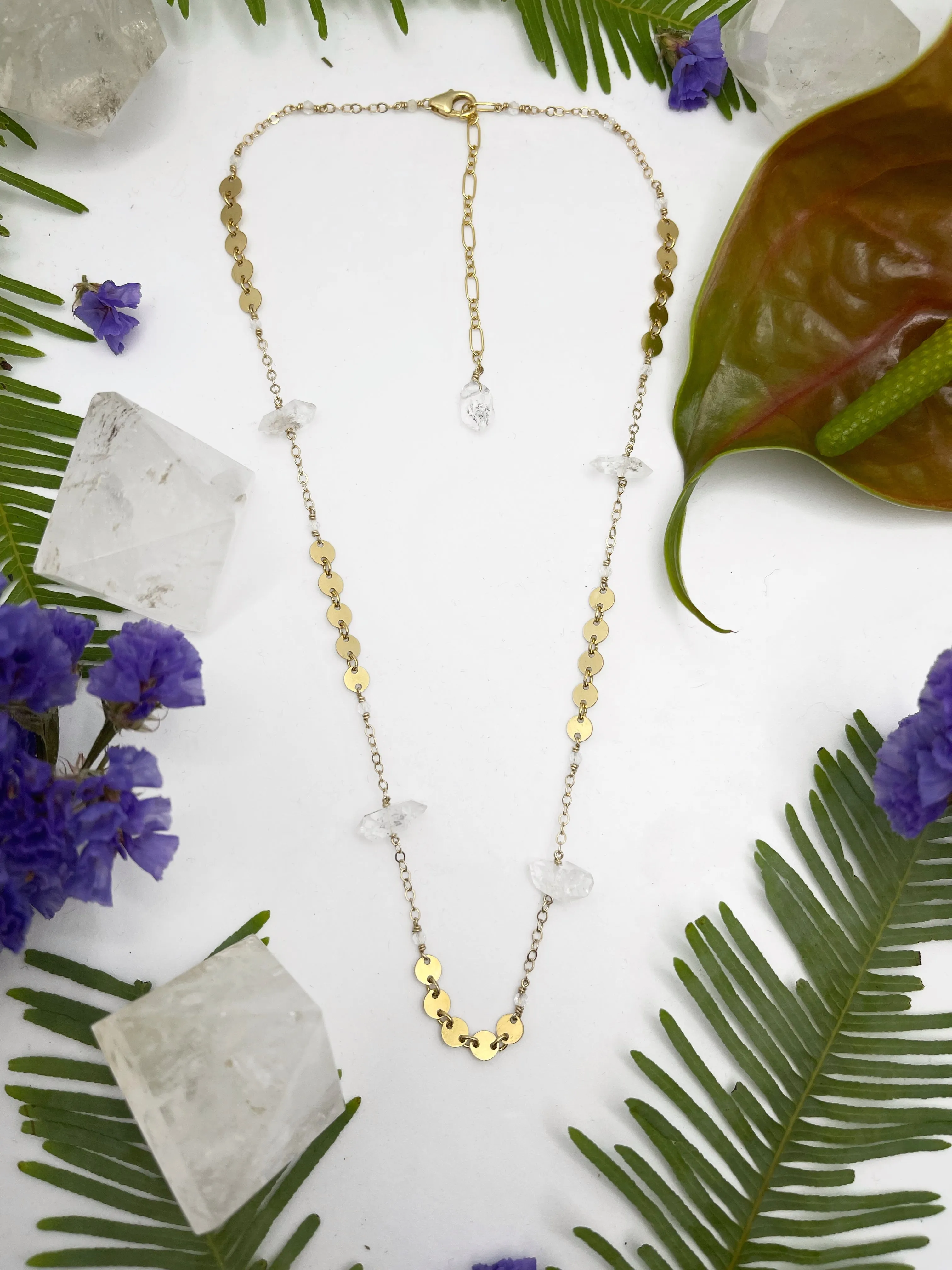 Stone and Sequin Necklace